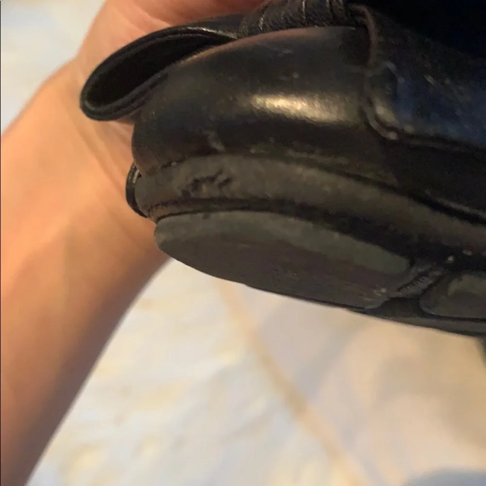 Tory Burch Black Leather Bow Ballet Flats